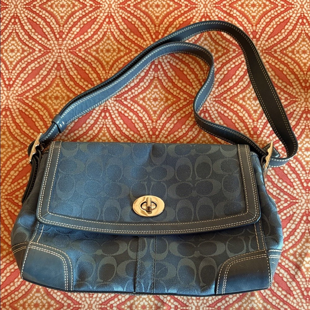 Blue Coach Shoulder Bag